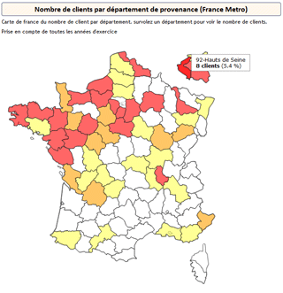 Carte interactive des clients par département