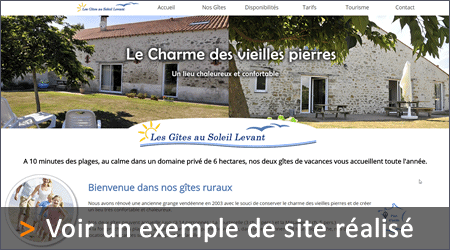 Exemple de Site Internet réalisé par Gîte et Bien pour présenter votre gîte rural