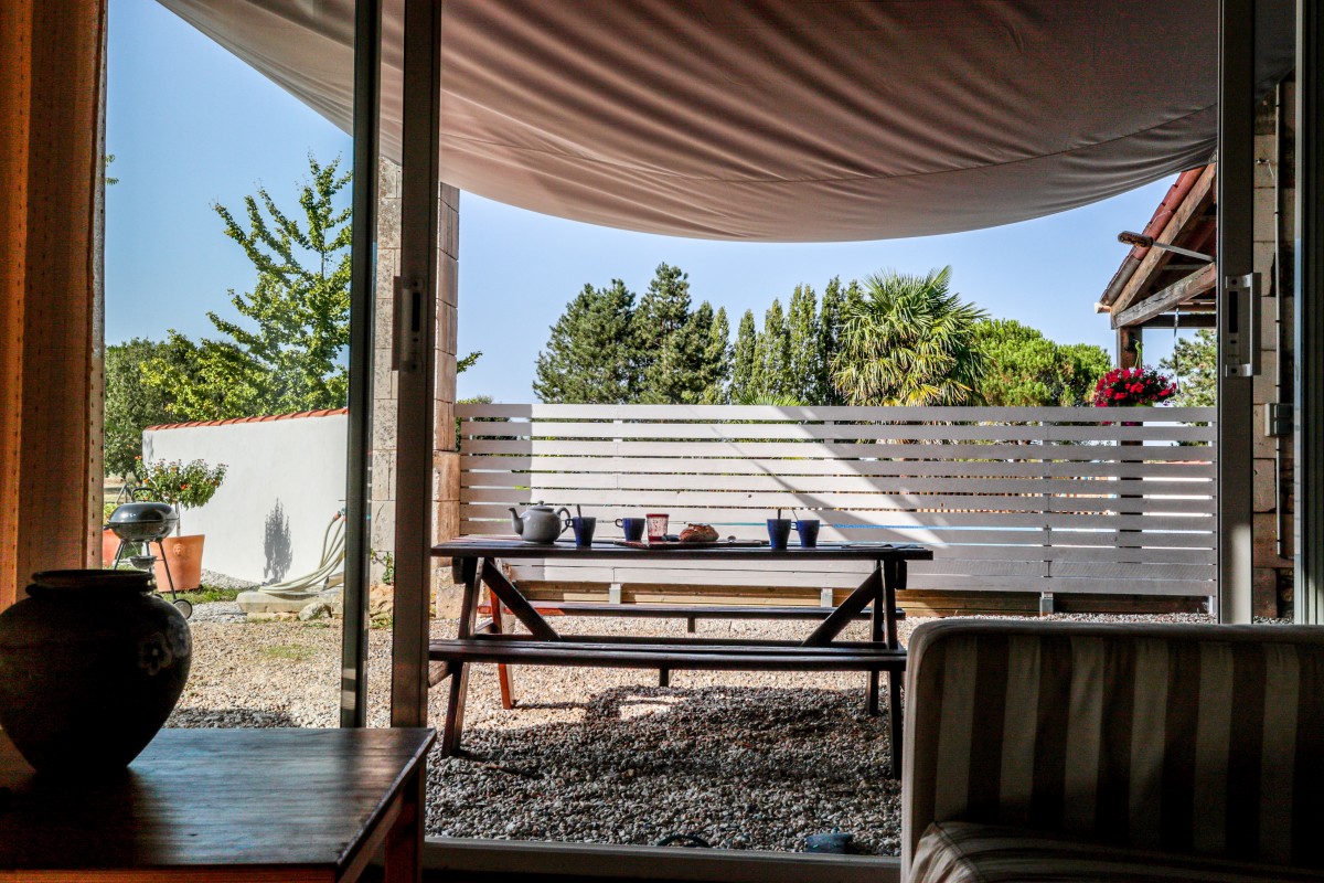 La terrasse vue du gîte