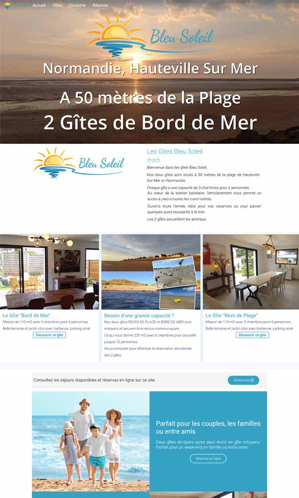 Site internet réalisé pour les gîtes Bleu Soleil dans la Manche